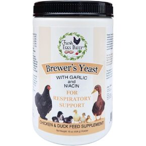 Fresh Eggs Daily Brewer's Yeast with Garlic Powder and Niacin for Ducks Feed Supplement Vitamins for Backyard Chickens 1LB