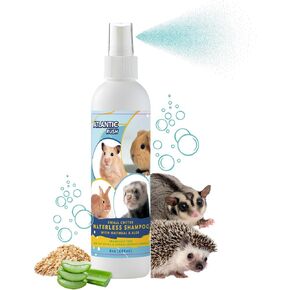 Waterless Shampoo for Small Critters- 8oz Small Animal Fragrance Free, & Crulety Free Dry Shampoo - No Rinse Shampoo for Pet Ferrets, Guinea Pigs, Hedgehogs, Sugar Gliders, Rabbits, & Hamsters