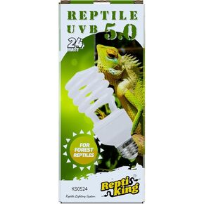 ReptiKing UVB ضوء الزواحف، 10.0 24 واط، UVA UVB مصباح لمبة الزواحف للتنين الملتحي، مصابيح UVB للزواحف الصحراوية