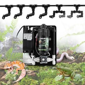 Reptile Humidifier, Quieter Mister Fogger for Terrarium with 4 Single Misting Nozzle + 2 Double Misting Nozzle, Reptile Mister Spray System for Reptile, Chameleon, Lizard, Snake, Frog