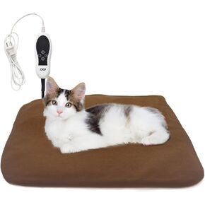 ZXU Pet Heating Pad for Cats Dogs, Waterproof Electric Pet Heating Mat Indoor, Adjustable Warming Mat with 8 Heat Setting,7 Timers Auto Off and Stay on Function, (20" x 32")