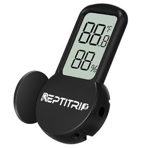 Reptile Thermometer, Hygrometer for Reptile Tank, Hygrometer Thermometer with Digital LCD Display, Support for Fahrenheit and Celsius, with Two Batteries