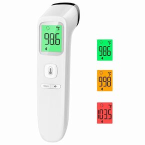 Non-Contact Thermometer for Adults and Kids, Fast Accurate Thermometer with Fever Alarm, 1S Reading & Silent Mode (LCD-Black)