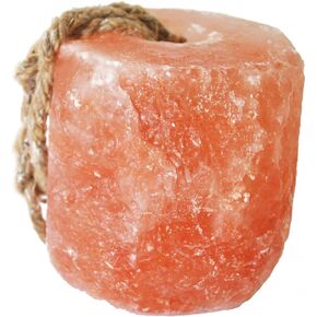 kathson Himalayan Salt Lick Salt Block on Rope for Horse Animals Mineral Salt Licks Natural Pink Licking Salt for Horses Deer Cattle Sheep and Other Livestock (1 Pcs,2.4-3.3 lbs)