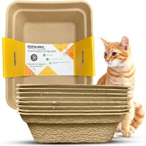 Disposable Litter Boxes (Brown, Large 4-Pack)