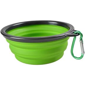 Dog Portable Water Bowl & Collapsible Dog Bowls for Travel Dog Cat Food Feeder with Carrying Handle(Green)