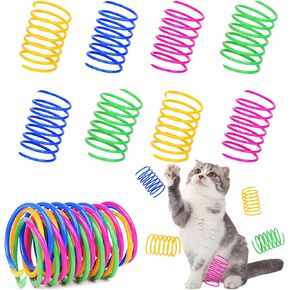 120 Pack Cat Spring Toy, Interactive Cat Toy for Indoor Cats Durable Plastic Coils Colorful Springs Cat Toys Active Healthy Fitness Play Coil Spiral Springs Kitten Toys for Swatting, Biting, Hunting