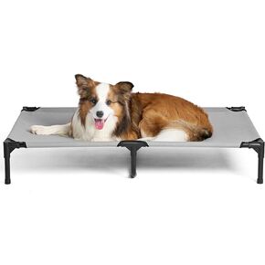 EHEYCIGA 50 Inch Elevated Dog Cot Beds for Extra Large Dogs, XL Xlarge Raised Outdoor Dog Bed with Frame, Washable Breathable Cooling Teslin Mesh and Anti-Slip Feet, Lifted Hammock Indoor Pet Bed