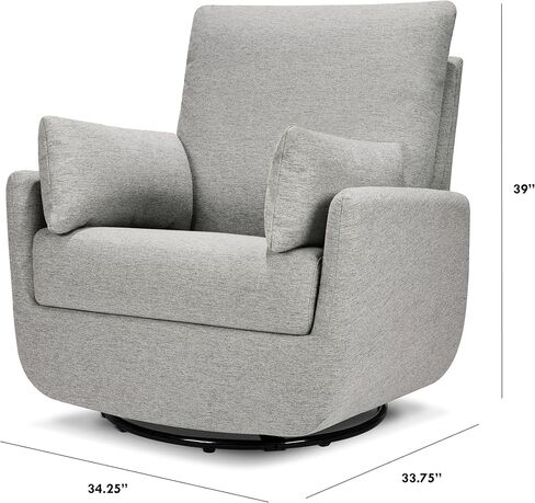 DaVinci Juno Swivel Glider in Ivory Boucle, Greenguard Gold & CertiPUR-US Certified in Saudi Arabia