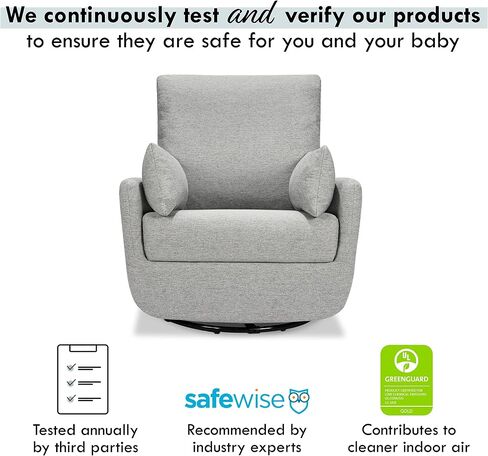 DaVinci Juno Swivel Glider in Ivory Boucle, Greenguard Gold & CertiPUR-US Certified in Saudi Arabia