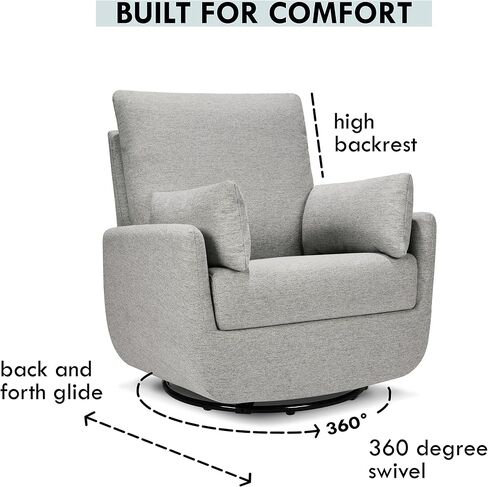 DaVinci Juno Swivel Glider in Ivory Boucle, Greenguard Gold & CertiPUR-US Certified in Saudi Arabia