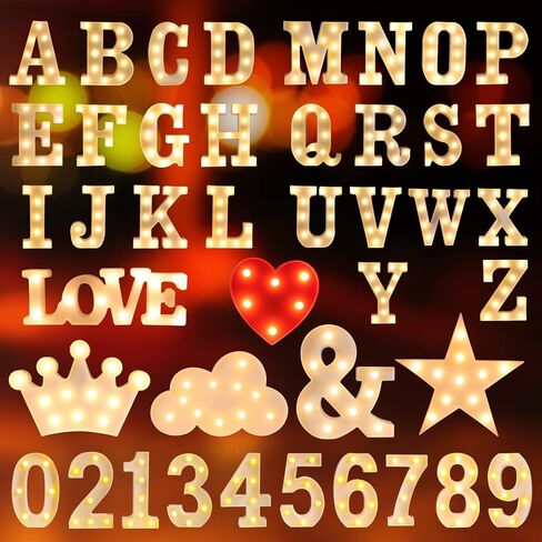 Laerjin Led Marquee Letter Lights, LED Letter Lights Sign Light Up Letters Sign for Home Cafe Bar Party Wedding Birthday Christmas Decoration, Battery Operated Initials Lamp Letters Symbol-& in Saudi Arabia