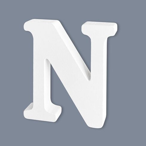 حروف خشبية بيضاء غير مكتملة مقاس 15.24 سم للحرف اليدوية، حروف أبجدية خشبية لحفلات أعياد الميلاد وحفلات الزفاف، ديكور جدار غرفة النوم المنزلية، حرف N in Kuwait