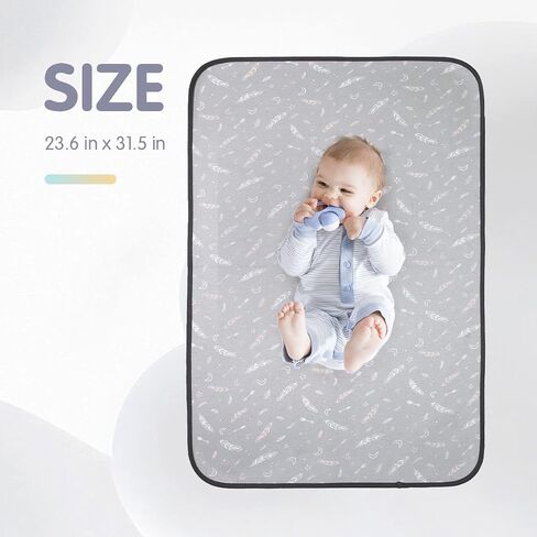 Baby Bed Pad Waterproof Washable Reusable Toddler Mattress Protector Underpads 4 Layer Bed Wetting Incontinence Pads Cover for Baby Toddler Children and Adults (Gray) in Saudi Arabia