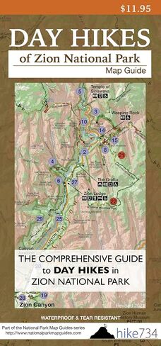 Day Hikes of Zion National Park Map Guide in Kuwait