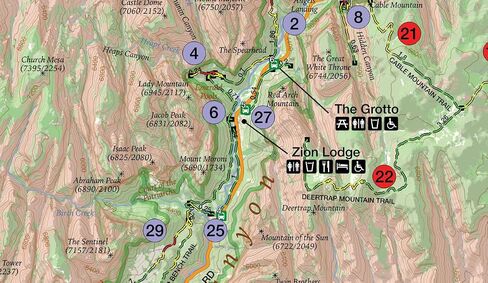 Day Hikes of Zion National Park Map Guide in Kuwait