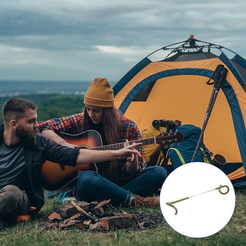 4 Pack Camping Lantern Hook Hanger - S-Shaped Hook Stainless Steel Non-Slip Lamp Hanger, Apply to Outdoor/Camping/Hiking (Sandy Brown) in Kuwait