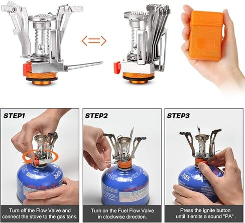 طقم أدوات الطبخ للتخييم للتخييم، طقم وعاء للتخييم لشخص واحد مع موقد تخييم صغير من الفولاذ المقاوم للصدأ بطبقة مزدوجة معزول حراريًا لحقيبة الظهر معدات الطبخ للمشي في الهواء الطلق in Kuwait