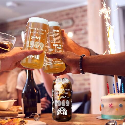 55th Birthday Gifts For Women Her, 1969 Happy 55th Birthday Party Decoration, 55 Years Old Gifts Idea for Women Turning 55-20oz Coffee Glass Cup in Kuwait