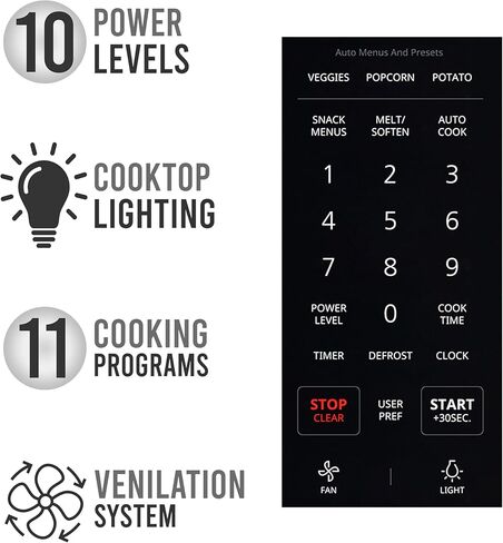 فرن ميكروويف فاربروير فوق النطاق، 1.7 قدم مكعب. قدم. - 1000 واط - إعادة تسخين تلقائي، طهي متعدد المراحل، ميزة الذوبان/التنعيم، قفل أمان للأطفال، شاشة LED - موفرة للمساحة وقوية - أبيض in Kuwait