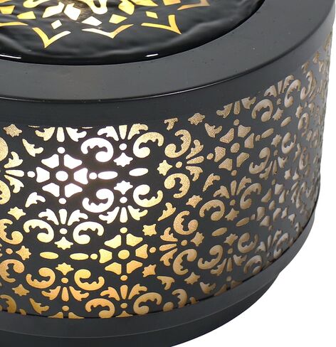 Sunnydaze نافورة مياه خارجية من الحديد المجلفن بقطر 15.75 بوصة × ارتفاع 9.5 بوصة مع أضواء LED - مضخة غاطسة كهربائية - أسود in Kuwait