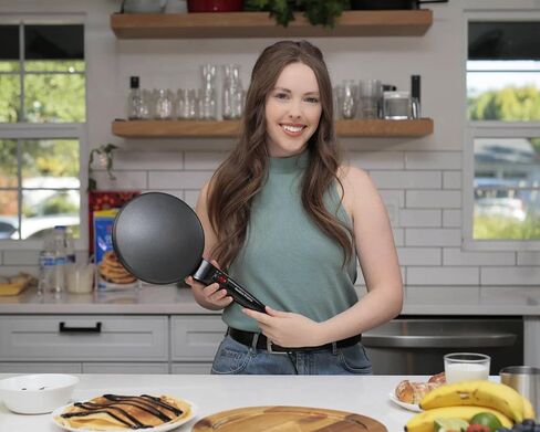 صانعة كريب الشواية مقاس 8 بوصات من جولدن بريري، مقلاة كريب كهربائية غير لاصقة، تحكم تلقائي في الحرارة، مقبض طويل محمول، مع وعاء للخليط، صانع إفطار محمول للفطائر، بلينتز، تشاباتي، تورتيلا in Kuwait