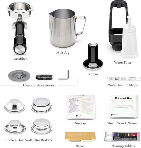 ماكينة اسبريسو بغلاية مزدوجة من بريفيل BES920BSXL، 84 أونصة، سمسم أسود in Kuwait