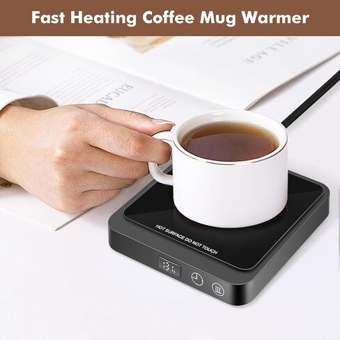 جهاز تسخين كوب القهوة من فيرجوي، جهاز تسخين الأكواب الكهربائي بإغلاق تلقائي لمدة 4 ساعات مع لوحة تسخين كبيرة للمكاتب المكتبية والسفر والمنزل (20 وات) in Kuwait