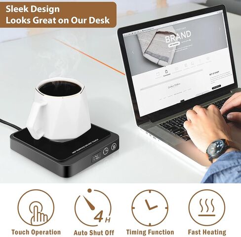جهاز تسخين كوب القهوة من فيرجوي، جهاز تسخين الأكواب الكهربائي بإغلاق تلقائي لمدة 4 ساعات مع لوحة تسخين كبيرة للمكاتب المكتبية والسفر والمنزل (20 وات) in Kuwait