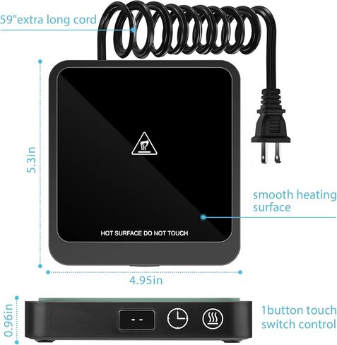 جهاز تسخين كوب القهوة من فيرجوي، جهاز تسخين الأكواب الكهربائي بإغلاق تلقائي لمدة 4 ساعات مع لوحة تسخين كبيرة للمكاتب المكتبية والسفر والمنزل (20 وات) in Kuwait