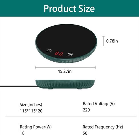 Coffee Mug Warmer, Cup Warmer for Desk with 8H Auto Shut Off, Cup Warmer with 2 Temperature Settings and 1-12H Timer, 122/140℉ Candle Wax Cup Warmer for Hot Tea, Milk at Home/Office in Kuwait