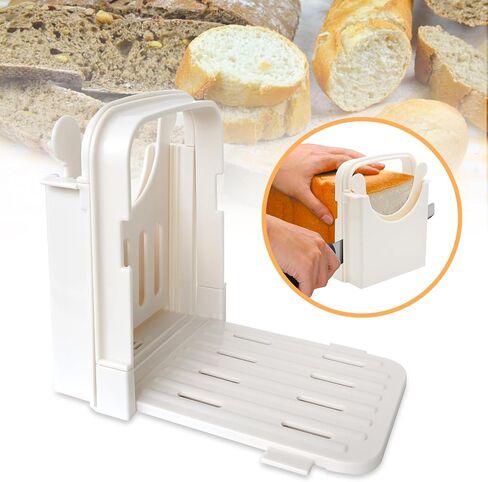 Bread Slicer for Homemade Bread, Foldable Plastic Bread Slicer Machine, Compact Bread Slicing Guide 3 Sizes Bread Loaf Slicer Thin Bread Cutter, Manual Bread Slicer for Kitchen in Saudi Arabia