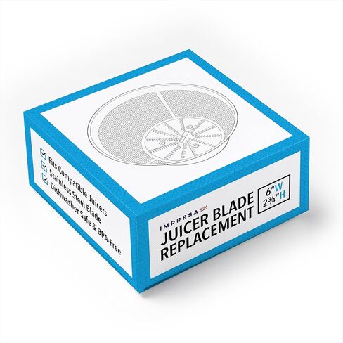 Impresa Replacement Blade for Hamilton Beach Juicer Machine 67601A - Ready to Use Mesh Bowl, Cutter & Base - Electric Juicer Machines Vegetable and Fruit Stainless Steel Centrifugal Blade - 6"x2.75" in Saudi Arabia