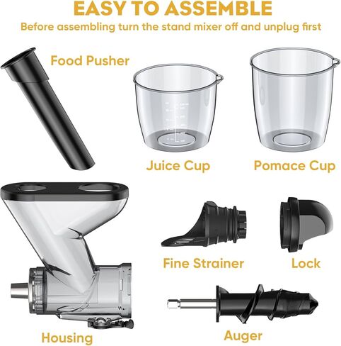 مرفق عصارة المضغ لخلاط حامل KitchenAid، عصارة المضغ، مرفق عصارة بطيئة لـ KitchenAid جميع الموديلات خلاطات الوقوف للخضروات والفواكه من Hozodo in Kuwait
