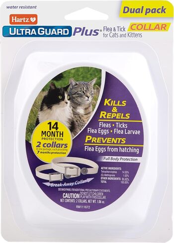 Hartz UltraGuard Plus Flea & Tick Collar for Cats and Kittens, 7 Month Flea and Tick Prevention and Protection, White, 2 Count in Saudi Arabia
