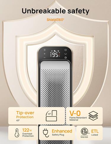 سخان مساحة دريو داخلي، 25 بوصة 11.5 قدم/ثانية سخان غرفة محمول سريع مع جهاز تحكم عن بعد وثرموستات، 3 أوضاع، حماية من الحرارة الزائدة والانقلاب، سخانات كهربائية للاستخدام الداخلي، غرفة النوم، المكتب in Kuwait