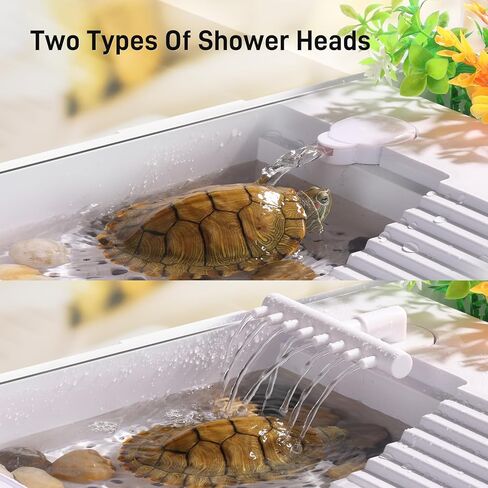 BUCATSTATE Turtle Tank Aquarium, Acrylic Tortoise Tank Starter Kit with Water Pump Filter, Basking Platform, Bottom Drainage for Hatchling Hermit, Crabs, Crayfish, Small Reptiles in Kuwait