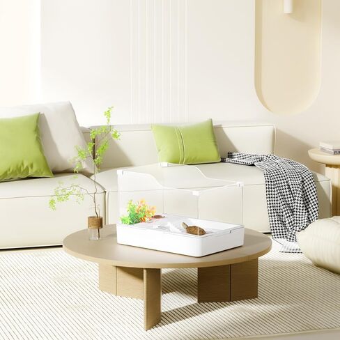 BUCATSTATE Turtle Tank Aquarium, Acrylic Tortoise Tank Starter Kit with Water Pump Filter, Basking Platform, Bottom Drainage for Hatchling Hermit, Crabs, Crayfish, Small Reptiles in Kuwait