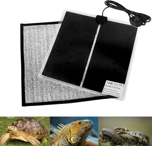 FullyWarms Reptile Heating Pad,14W 11x11 inch Removable Under Tank Heat Pad,Safety Adjustable Reptile Heat Mat for Turtle, Tortoise, Snakes, Lizard, Gecko in Saudi Arabia