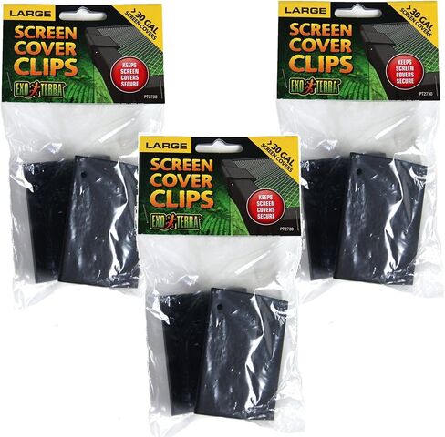 (3 Pack) Exo Terra Terrarium Cover Clip Set, Large, 2 Clips each in Kuwait