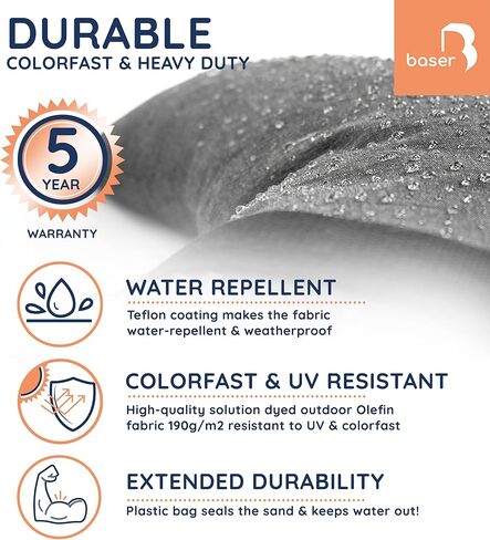 Baser Fillable Straight Sandbags, 2 x 55 LBS fillable Weight Bags for Patio Umbrellas, Cantilevers and Garden Accessories in Kuwait