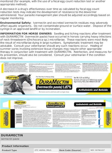 durvet Duramectin Ivermectin Paste 1.87% for Horses, 0.21 oz (Pack of 2) in Saudi Arabia