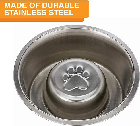 Neater Pet Brands Stainless Steel Slow Feed Dog Bowl for Fast Eating Large Breed, Metal Slow Feeder Dog Bowl Fits in Large Neater Feeders, for Puppy or Dogs (>40 lbs), 3 Cup Food Capacity in Kuwait