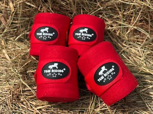 TGW RIDING أغطية أرجل بولو الحصان، أغطية ساق الحصان، ضمادات صوف الحصان، 4 عبوات in Kuwait