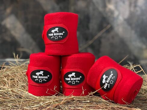 TGW RIDING أغطية أرجل بولو الحصان، أغطية ساق الحصان، ضمادات صوف الحصان، 4 عبوات in Kuwait