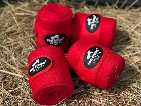 TGW RIDING أغطية أرجل بولو الحصان، أغطية ساق الحصان، ضمادات صوف الحصان، 4 عبوات in Kuwait