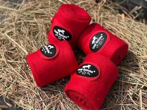 TGW RIDING أغطية أرجل بولو الحصان، أغطية ساق الحصان، ضمادات صوف الحصان، 4 عبوات in Kuwait