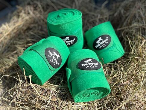 TGW RIDING أغطية أرجل بولو الحصان، أغطية ساق الحصان، ضمادات صوف الحصان، 4 عبوات in Kuwait