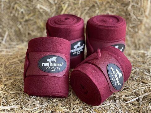 TGW RIDING أغطية أرجل بولو الحصان، أغطية ساق الحصان، ضمادات صوف الحصان، 4 عبوات in Kuwait