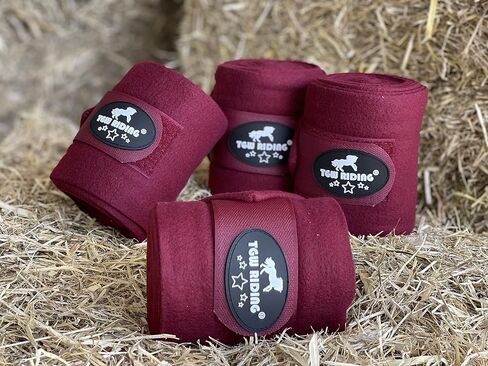 TGW RIDING أغطية أرجل بولو الحصان، أغطية ساق الحصان، ضمادات صوف الحصان، 4 عبوات in Kuwait